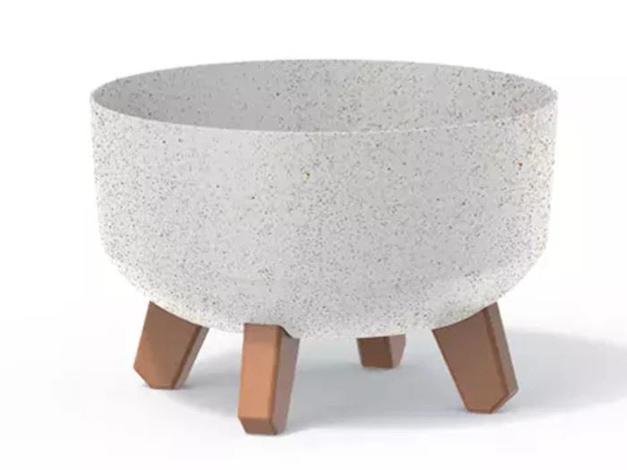 VASO P FLOR GRACIA LOW ECO WOOD - ECO BRANCO 28.5X28.5X17.7CM