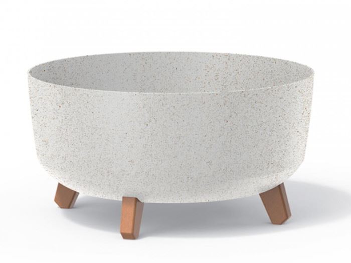 VASO P FLOR GRACIA LOW ECO WOOD - ECO BRANCO 38X38X19.5CM