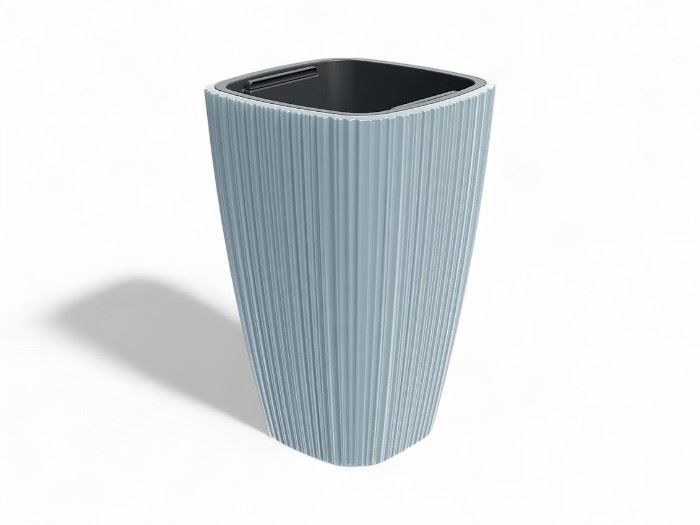 VASO ORO QUAD. CINZA CLARO 29x29x45CM