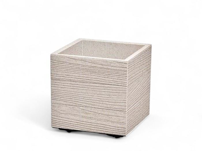 VASO  MADERA ECO WHITE 38,5x38,5x37CM