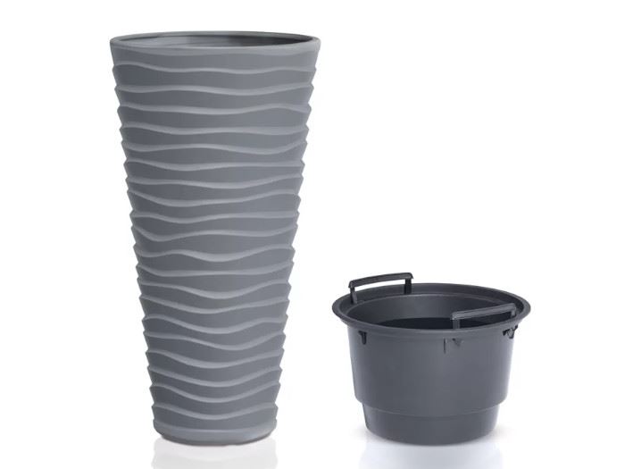 POTE DE FLOR SAND SLIM-CINZENTO 29.6X29.6X52CM