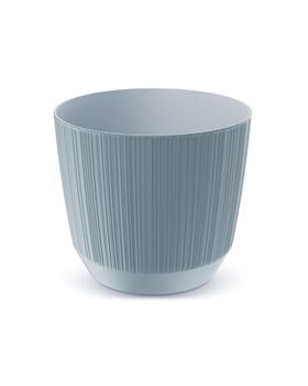 VASO P/ FLOR RYFO - CINZA CLARO 16.8X16.8X14.7CM
