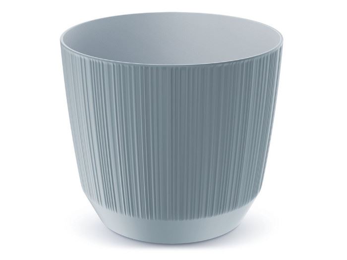 VASO P/ FLOR RYFO- CINZA CLARO 19.5X19.5X17CM
