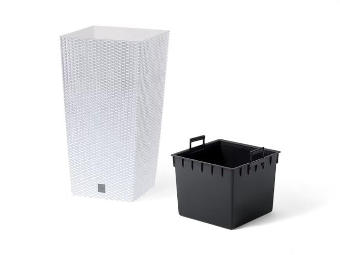 POTE RATO QUAD.CASTANHO 24X24X45CM  WHITE