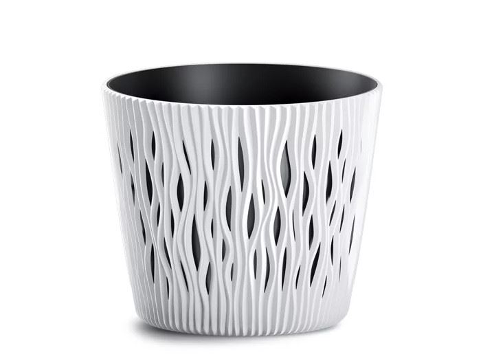 POTE FLOR SANDY ROUND-BRANCO 15.8X15.8X13.8CM