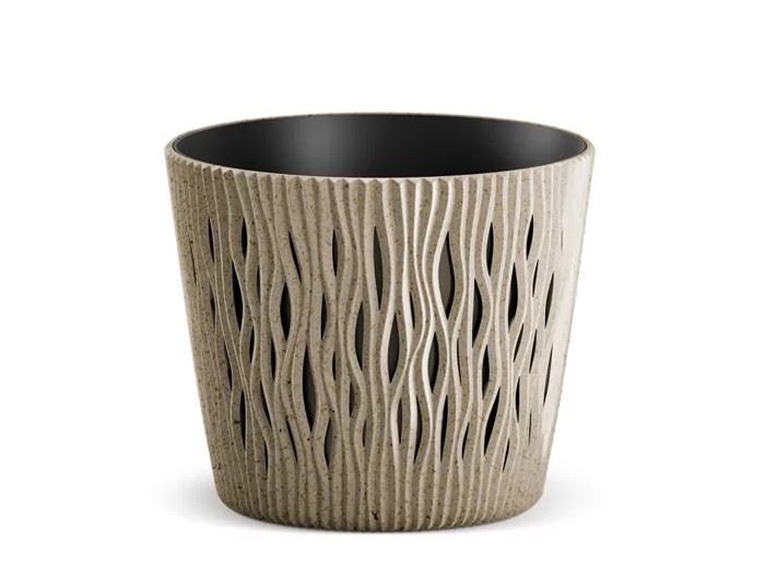 VASO P/ FLOR SANDY ROUND - ECO NATURO 18.9X18.9X16.5CM