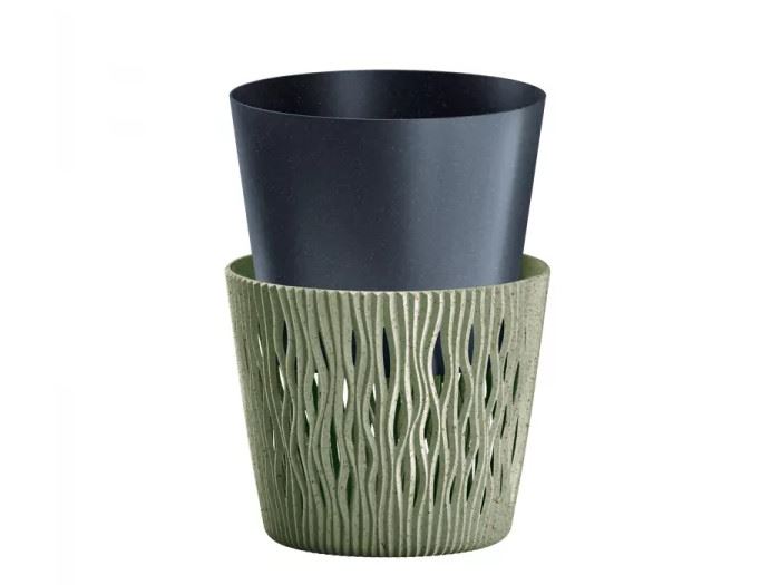 VASO P/ FLOR SANDY ROUND - ECO VERDE 22.5X22.5X19.2CM