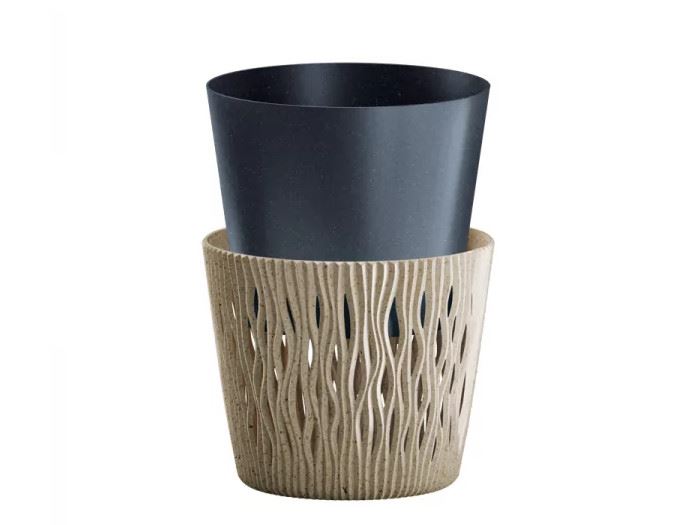 VASO P/ FLOR SANDY ROUND - ECO NATURO 22.5X22.5X19.2CM