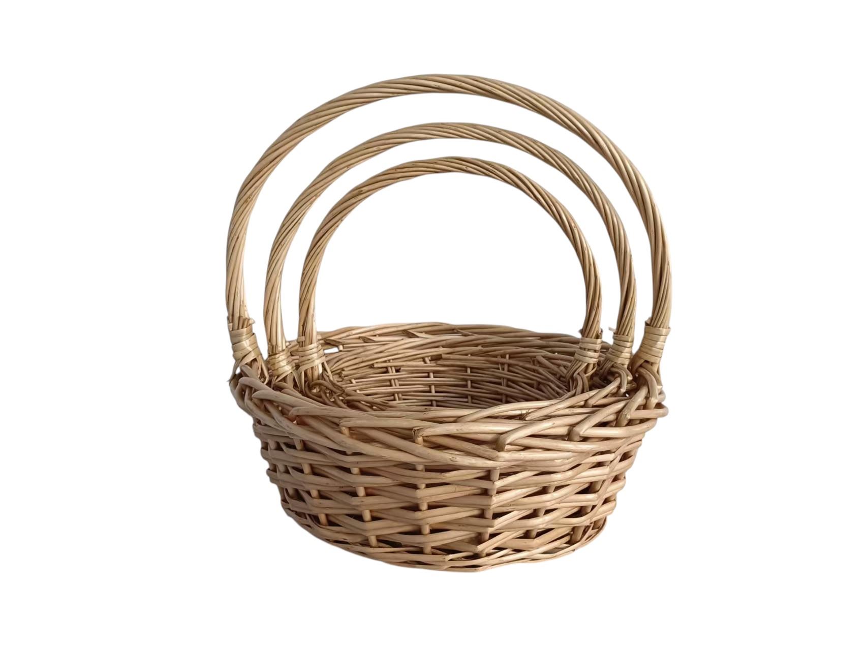 CONJ. 3 CESTOS OVAL ABERTO C/ ASA =55;M=49;P=42CM