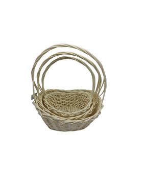 CONJ. 3 CESTOS  VERGA OVAL. C/ASA  35X15X22CM