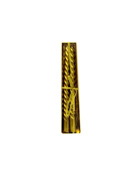 PACK 2 VELAS TORCIDAS PRATA/OURO/VERMELH O21CM