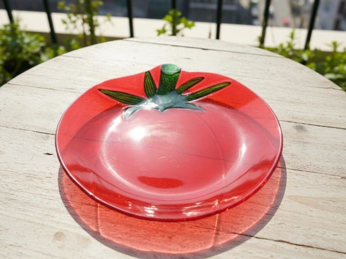 PRATO VIDRO TOMATE 30.5X30.5X3CM