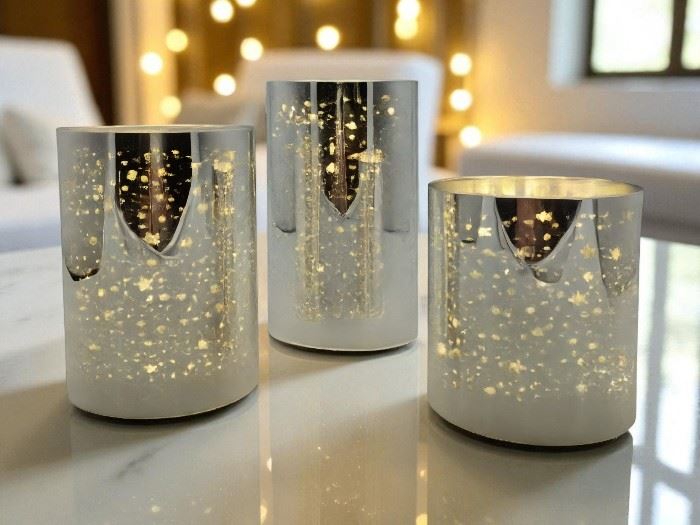 CASTIÇAL OURO COM LED 9x12CM