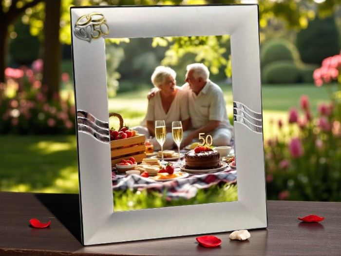 MOLDURA PRATA 15X20 C/ 50 ANOS