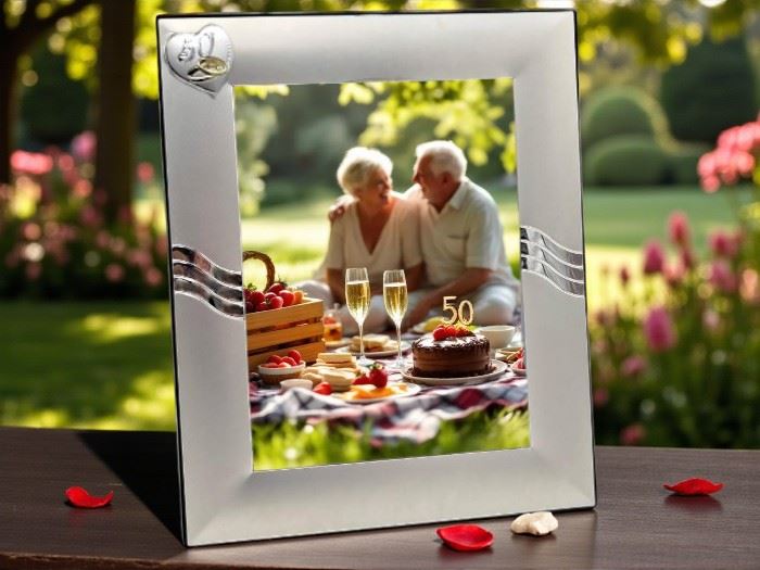 MOLDURA 15X20  C/ APLIC PRATA 50 ANOS