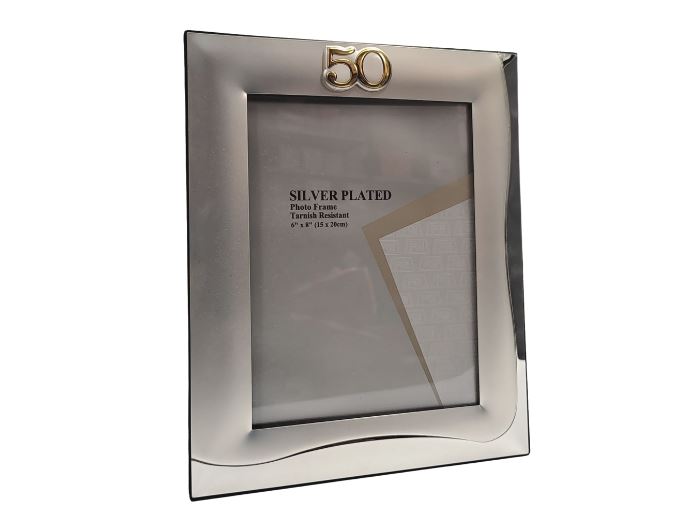 MOLDURA PRATA 15X20 C/ APLIC. 50 ANOS