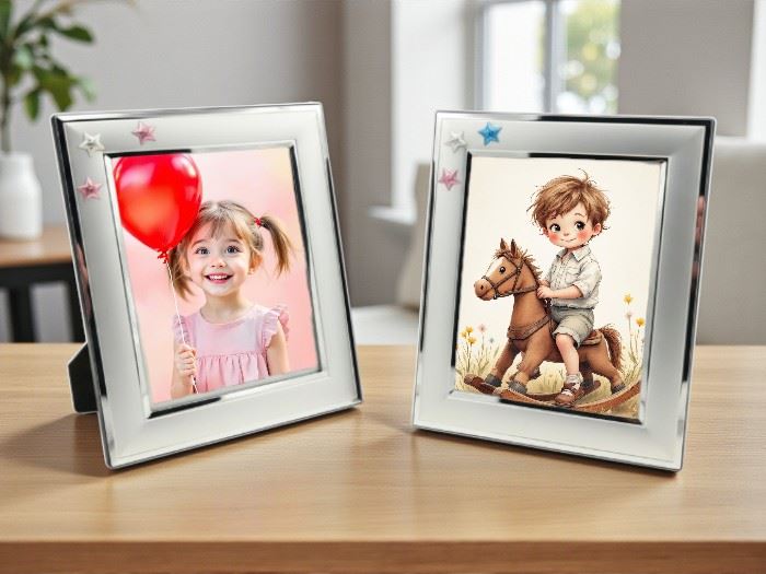 MOLDURA 15X20 C/ APLIC  PRATA ESTRELAS