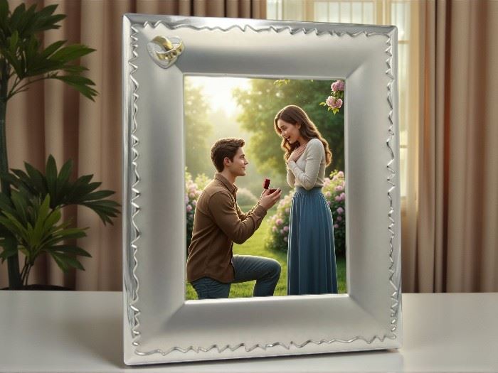 MOLDURA 10X15 CM C/APLIC.  ALIANÇAS OURO