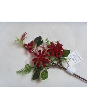 FLOR ACRILICO MARGARIDA VERM. 35CM