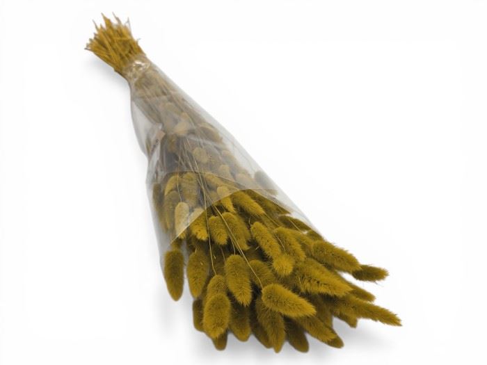 FLOR SECA-RAMO "LAGURUS" AMARELO TORRADO  60CM