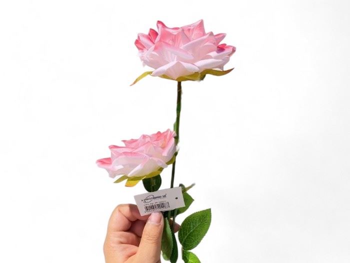 HASTE ROSA MAGICA  ROSA COM BOTÃO ROSA 50CM