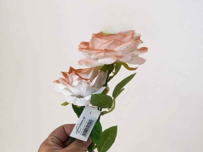 HASTE ROSA MAGICA  ROSA COM BOTÃO LARANJA  50CM