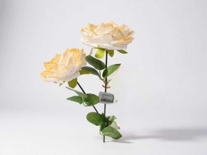HASTE ROSA MAGICA  ROSA COM BOTÃO AMARELO 50CM