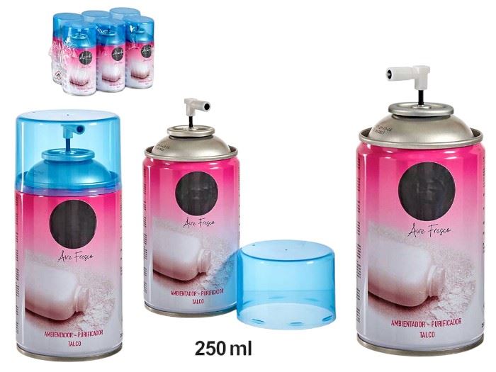 RECARGA SPAY AMBIENTADOR 250 ML TALCOE  6,5 x 6,5 x 14,5 cm