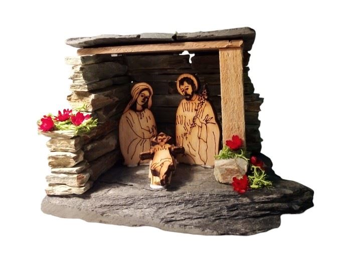 ARTESANATO PRESEPIO CABANA XISTO 12X8CM