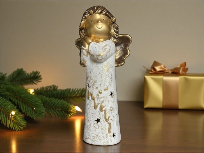 ANJO PE 35X27CM BRANCO COM OURO