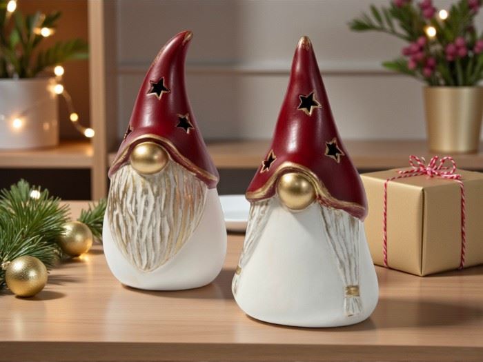 GNOMO PAI NATAL 30CM SORT 2 BORDO COM OURO