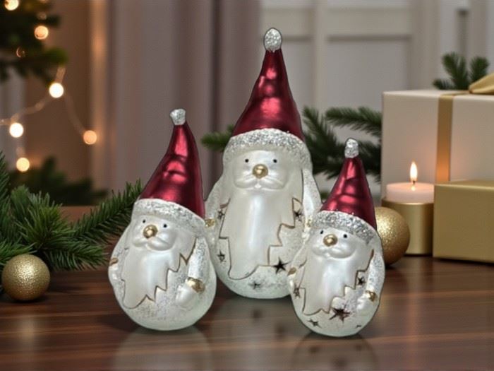 PAI NATAL BOLA GRD 50CM  BORDO COM OURO