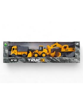 CONJ. 3 CAMIÕES CONTRUÇÃO TRUCK 43*8*12CM