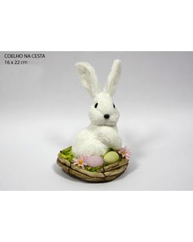 COELHO NA CESTA 16X22CM