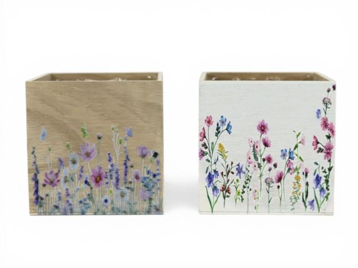 CX QUAD. C/ FLORES 12X12CM