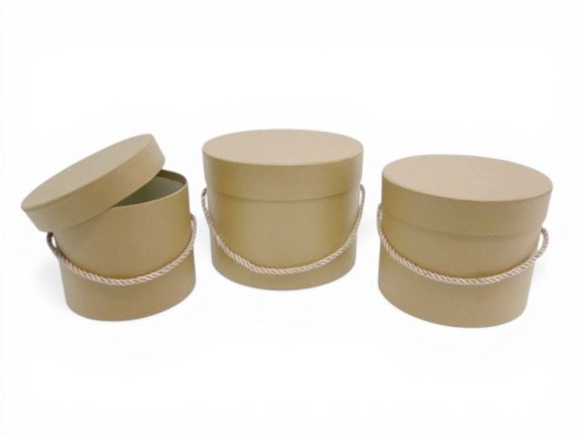 CONJ. 3 CAIXAS CARTAO RED. COR NATURAL 17X13CM