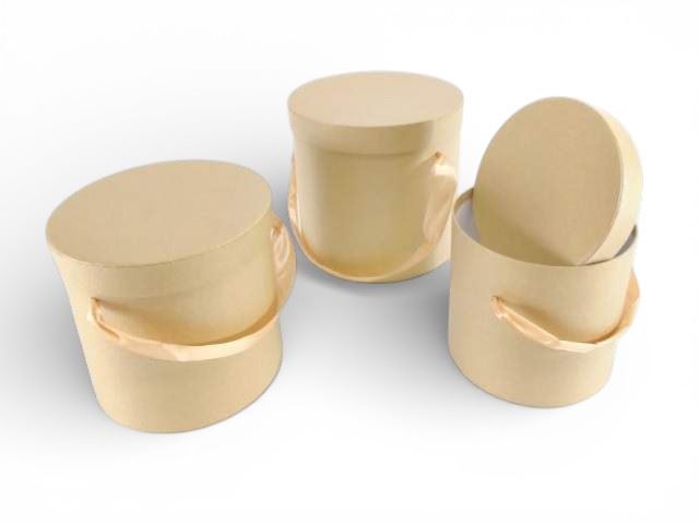 CONJ. 3 CAIXAS CARTAO RED. COR NATURAL KRAFT 19X19CM