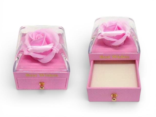 CAIXA PRENDAROSA  COM  ROSAS COM GAVETA  + SACO 7X8CM