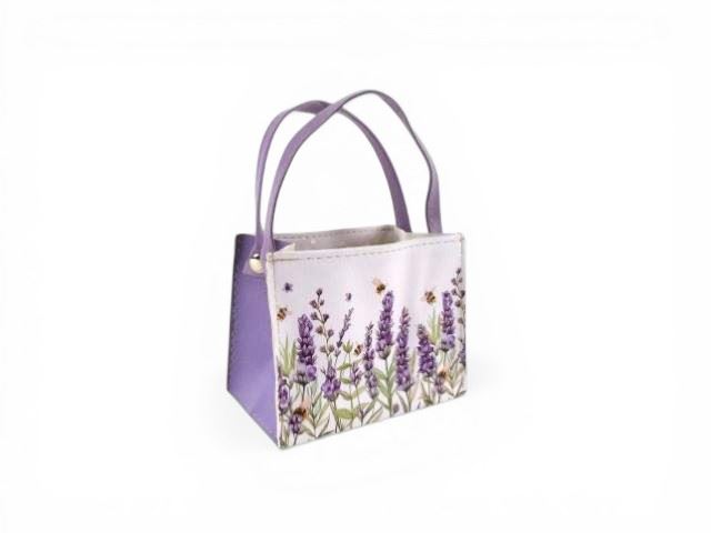 BOLSA LILAS/BRANCO 13X8X11/20CM