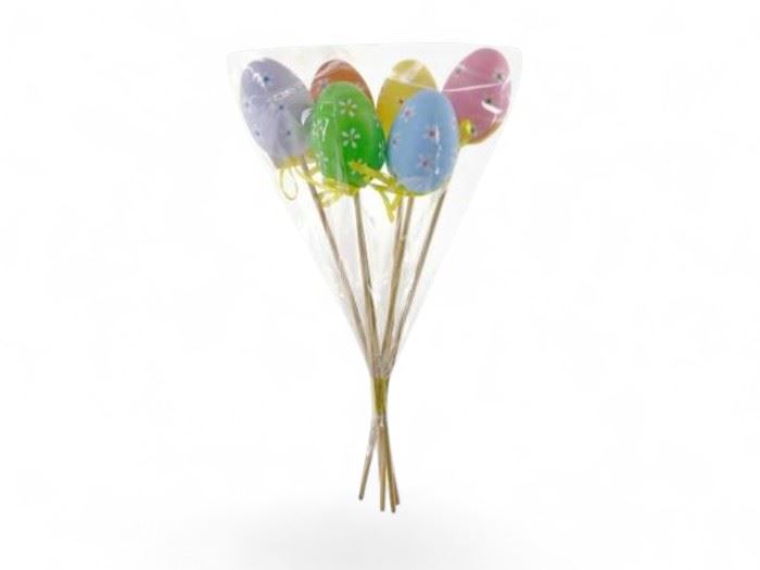 ATADO C/6 ESPETOS OVOS COLORIDOS 4X30CM