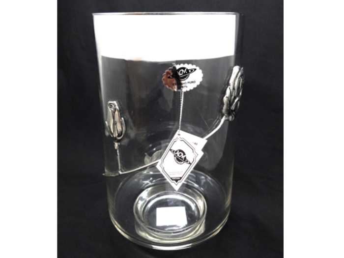 JARRA VIDRO C/ ESTANHO 25X13CM