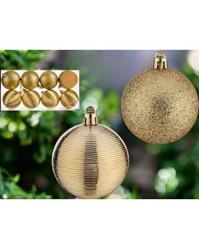 Conj. 6 Bolas Natal Dourado 8cm