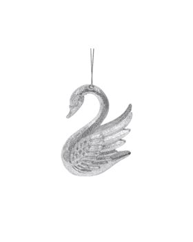 ORNAMENTO NATAL CISNE PRATA 7*10CM