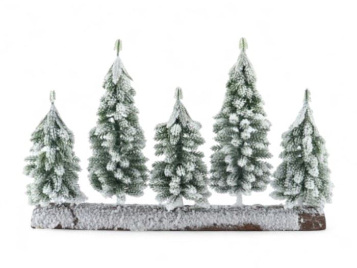 NATAL -CONJ. 5 ARVORES C/NEVE 25CM