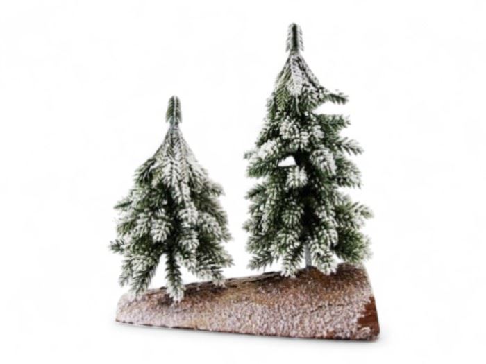 NATAL -CONJ. 2 ARVORES C/NEVE 20CM
