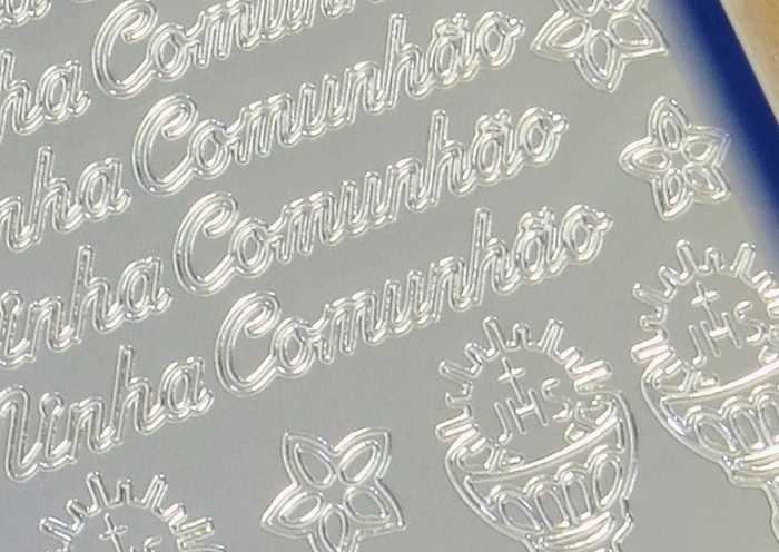 ETIQ.LASER FOLHAS BLISTER-10 C/ A MINHA COMUNHÃO PRATA