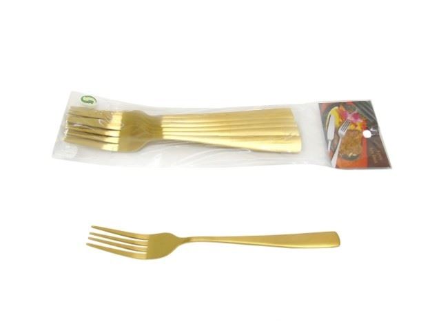 CONJ. 6 TALHERES OURO "GARFO" 21CM