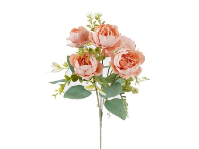 RAMO PEONIAS X5 LARANJA 28CM