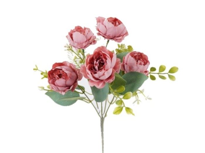 RAMO PEONIAS X5 VERMELHO 28CM