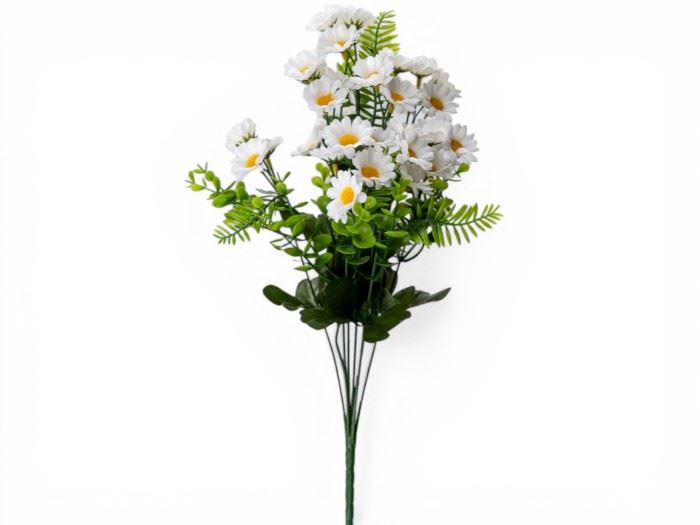 RAMO MARGARIDAS X 9   BRANCO 49CM